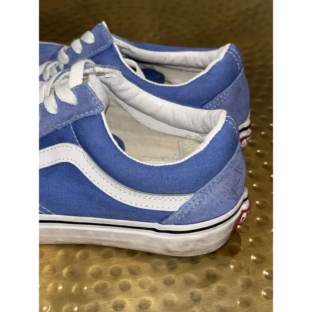 Vans Old Skool Blue White Canvas Men's Skate Casual Lace Up Sneakers